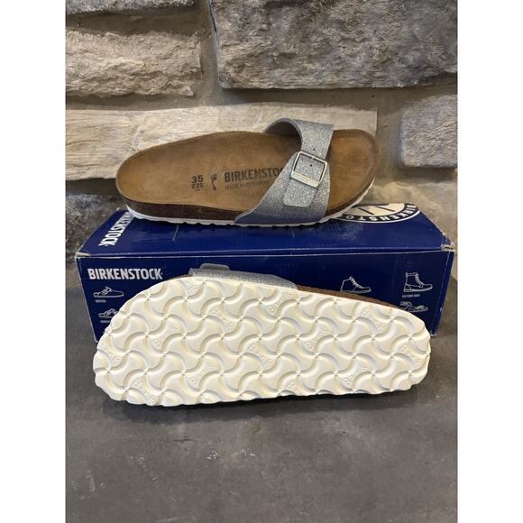 New Birkenstock Madrid BS Silver & Blue Sparkles EU 35N - Picture 3 of 7